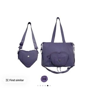 Elegant Purple Heart Shoulder Bag Set
